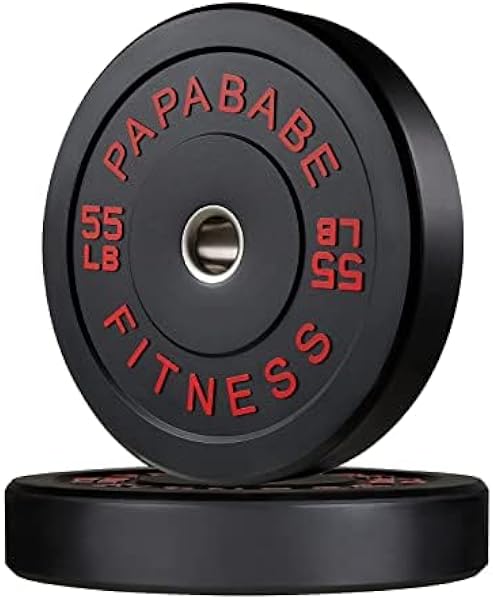 PAPABABE Olympic Bumper Plates with high-density rubber