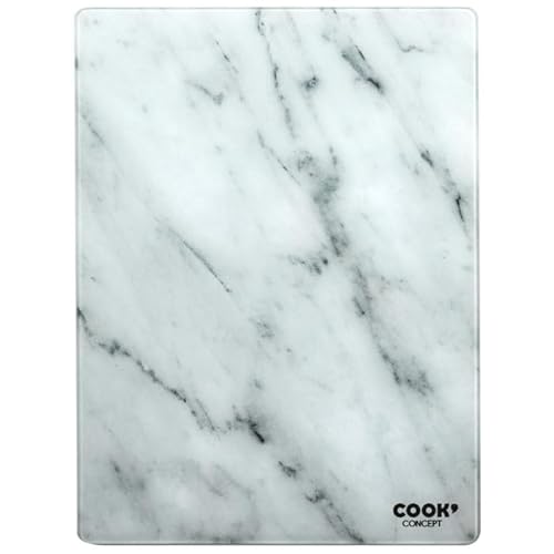 Planche à Découper en Verre Marble 40cm Blanc