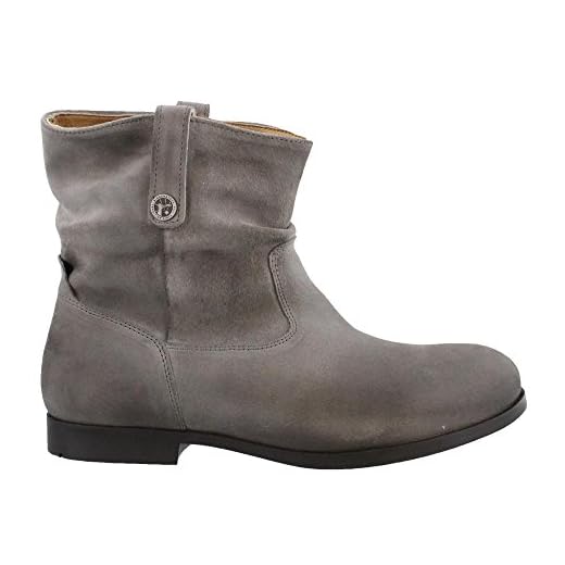 Birkenstock Women's Sarnia Slouch Bootie,Grey Waxed Suede,EU 39 R