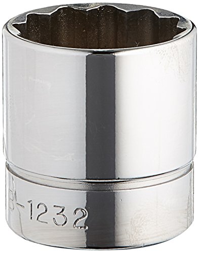 Williams JHWB-1232 3/8-Inch Drive Shallow Socket, 12 Point SAE, 1-Inch, High-Polished Chrome Finish
