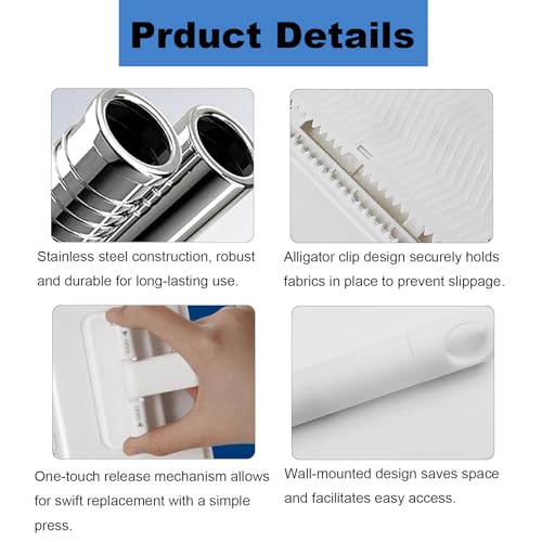 Wischmopp mit Druck Klemm System,Klein Wischmopp mit 10 Wiederverwendbare Reinigungstücher, Ohne Händewaschen,Automatisches Klemmtuch，Bodenwischer für die Reinigung von Badspiegeln, Wänden, Glas