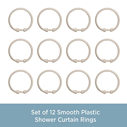 Kenney Shower Curtain Rings, Cream, 12-Pack #TOP1
