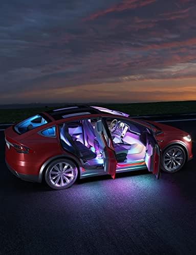 Govee RGBIC Interior Car Lights with App Control, Segmented Colour, 2-Line Design Lighting Kit, DIY Effects, Music and 30 Scene Modes for Cars, Trucks