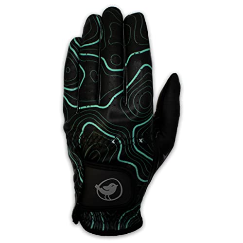 Babybird Golf | 100% Cabretta Leather Golf Glove | Neutral Grip Training Aid | Black Topography (Small) #TOP1