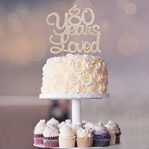 80 Cake Topper - Premium Rose Gold Metal - 80 Years Loved - 80Th Birthday Party Sparkly Rhinestone Decoration Makes A Great Centerpiece - Now Protected In A Box #TOP5