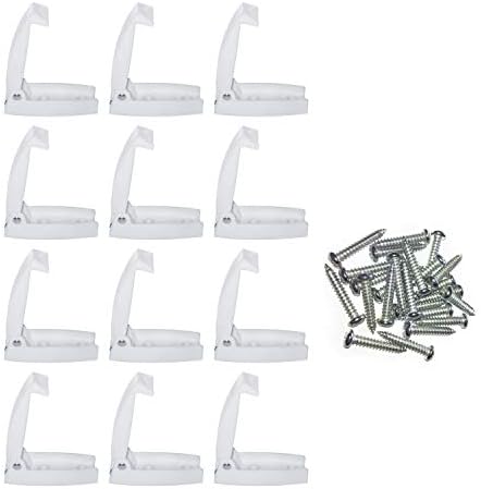 Camp'N - 12 Pack- Baggage Door Catch - Clip - Holder - for RV, Trailer, Camper, Motor Home Baggage Doors (White)