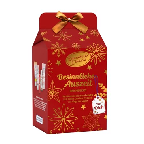 Dresdner Essenz Set de regalo de tiempo de espera contemplativo, set de baños de espuma, crema de manos y cuidado de labios, productos de belleza mimados para el baño y el cuidado | Idea de regalo