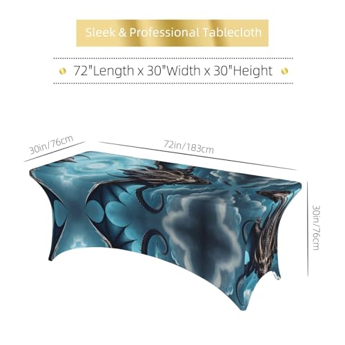 Nappe dragon volant anti-glisse pour table 1,8 m avec fixations d'angles intégrées - 7
