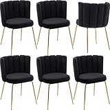 LZAREAL Dining Chairs Set of 6 Modern Velvet Accent Chair Elegant Upholstered Kitchen & Dining Room