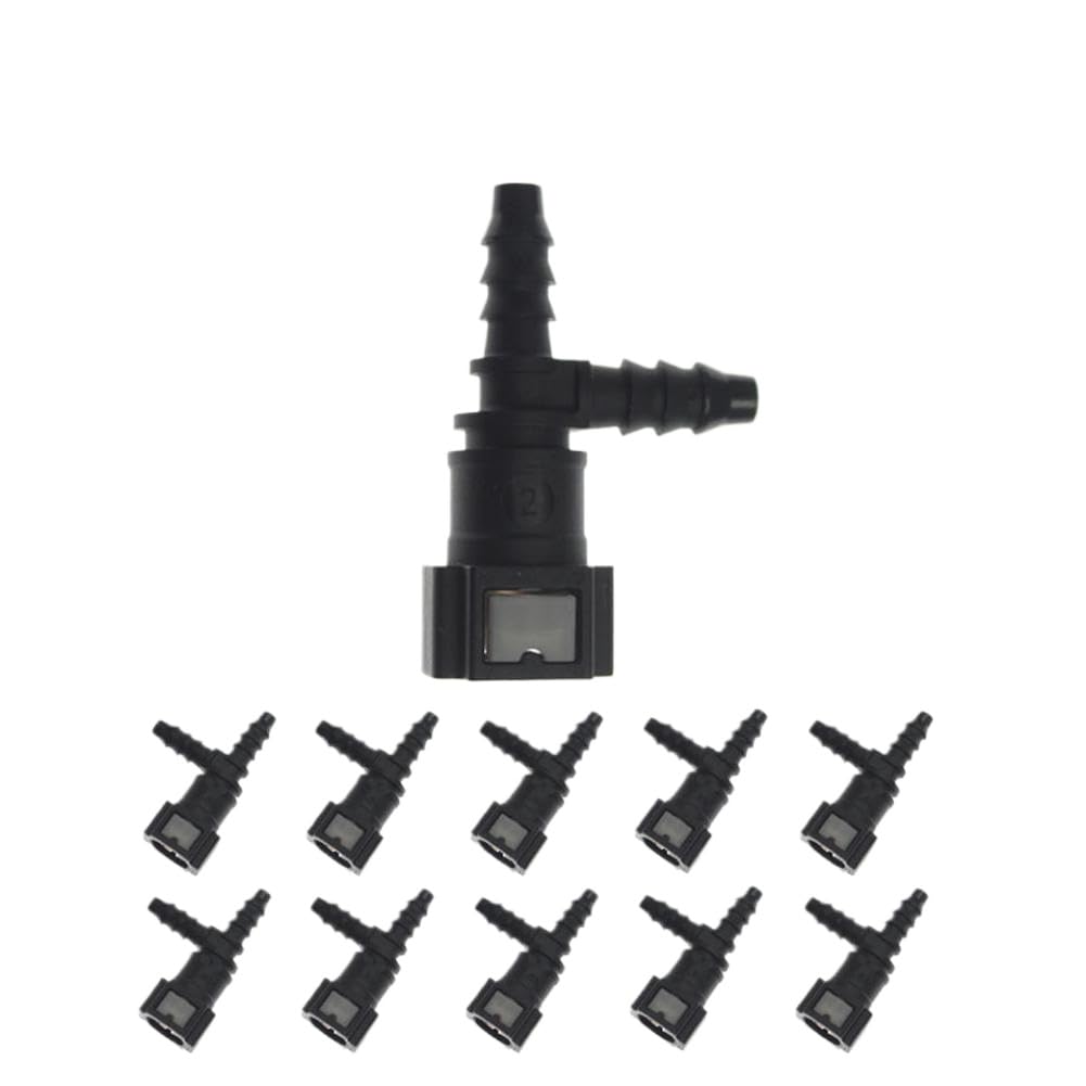 Yltbqkz 10Pcs Fuel Line Hose Coupler Quick Release Connector 2 5 10X 7.89 Id6 Nylon Hose Tee Coupler Carburetor Part Compatible With(10Pcs)