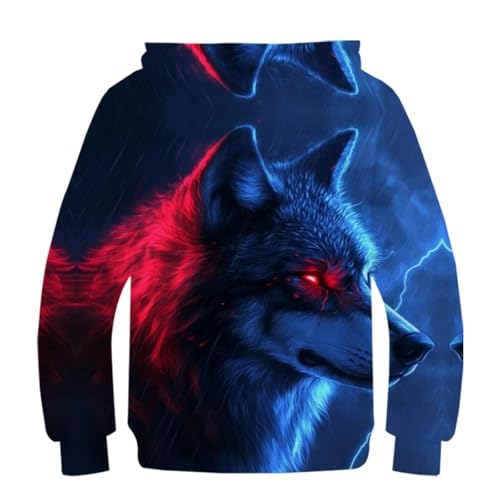 Sweat à capuche 3d wolf confortable pour ado qui refuse les pulls basiques - 2