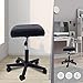 Dodoam Home Office Footrest Stool Under Desk Adjustable Height Ergonomic Foot Stool with Wheels 360 Rolling Footrest (Black)