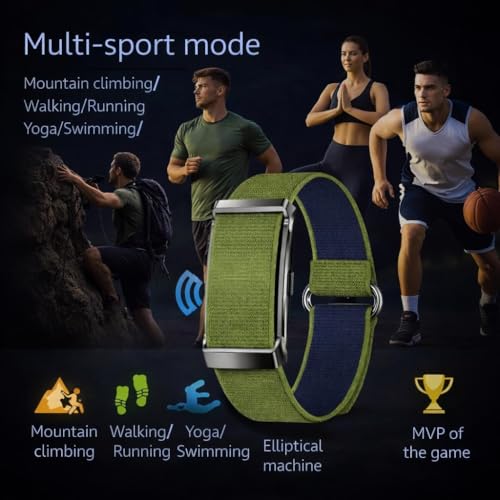 Image of StyleOxx GT Pro Smart Fitness Band,24 /7 Activity Tracking, Heart Rate Monitoring, HRV Analysis, Stress and Sleep Tracking, 30+ Days Battery Life, Ai-Analysis,Subscription Free App (Fern Green)
