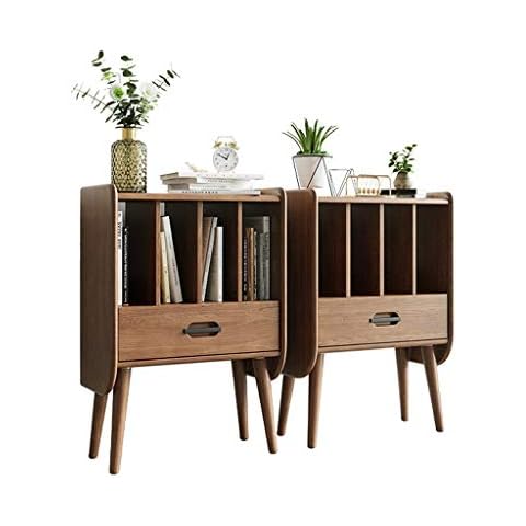 M-YN Bedside Cabinet Set of 2 Nightstand Table Wood Organizer Unit Cover