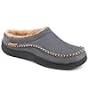 Zigzagger Men's Moccasin Slippers Indoor/Outdoor Fluffy House Shoes Memory Foam Slip On for Men, Dark Grey, 12/13 UK #2