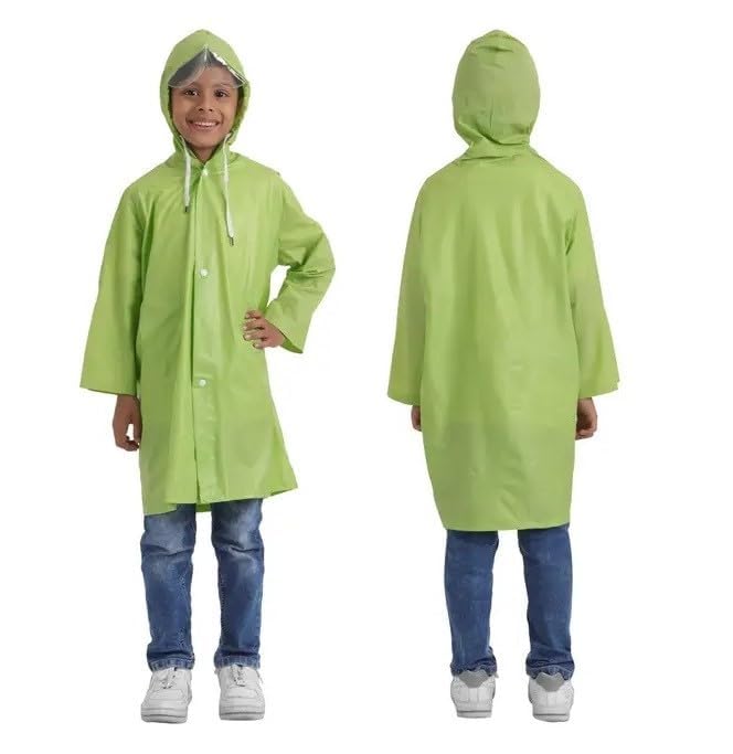 Image of WKLOUYHE Rainwear Boys Raincoat Hood Raincoat Kids Rain Suit Pack Of 01