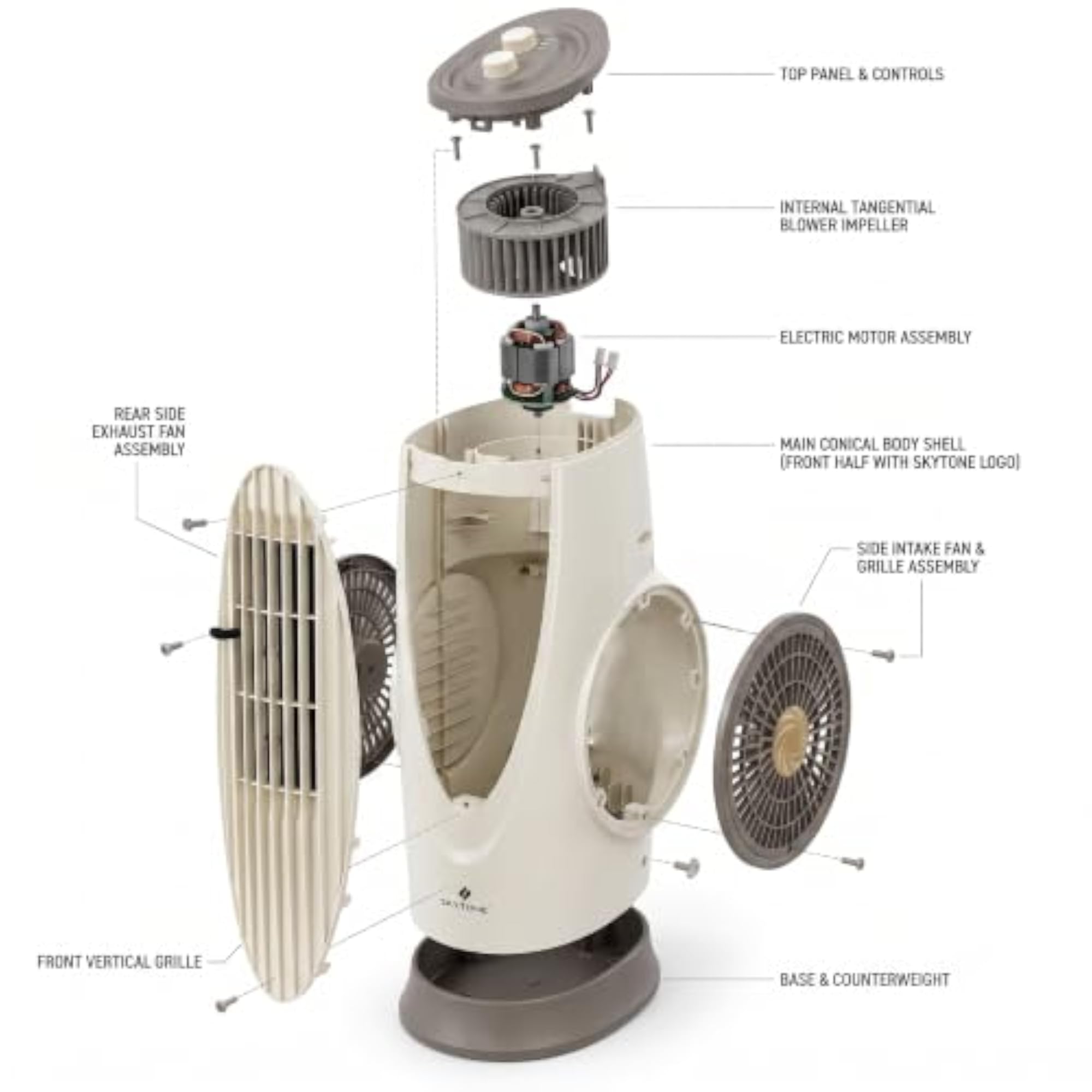 Bladeless Tower Fan with 90° Oscillation & Aromatherapy