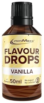 IronMaxx Flavour Drops - Vanilla 50ml kalorienfrei & zuckerfrei vegane Aromatropfen zum süssen von Lebensmitteln praktis