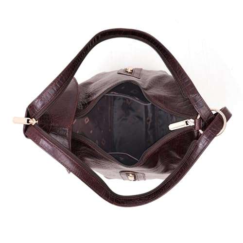 Image of RICHSIGN LEATHER ACCESSORIES 2 In1 Full Grain Natural Leather Backpack & Shoulder Handbags For Women Office (Dimension-L-9 X H-12 X W- 5 Inch) Weight- 0.6 KG / 600 GR.