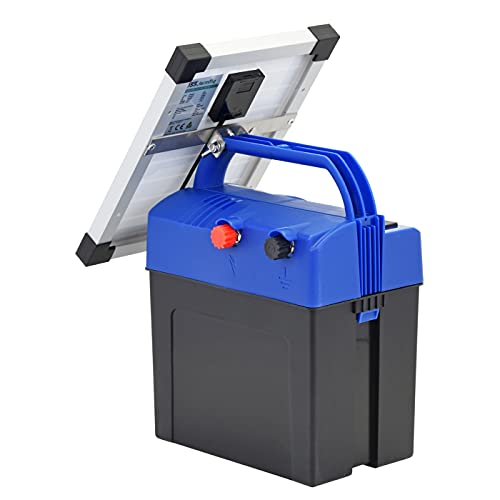 VOSS.farming Weidezaungerät Set Extra Power 9V Elektrozaungerät mit Batterie Solarmodul Zaunprüfer mobil Weidezaun Elektrozaun