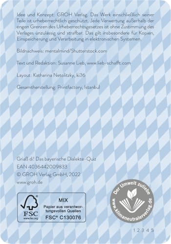 Griaß di! Das bayerische Dialekte-Quiz: 50 Mundart-Begriffe aus ganz Bayern | Kartenspiel (Verstehst du ...? Lustiges Dialekte Quiz-Kartenspiel)