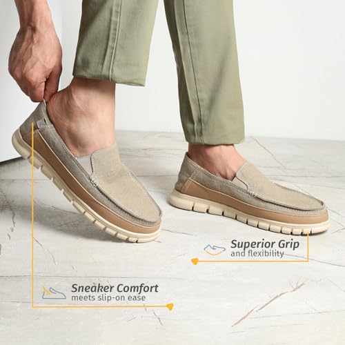 Image of YOHO Loafers for Men | Comfortable Slip on Shoes | Durable Denim Upper | Cushioned Lightweight Footwear | Lofos 101