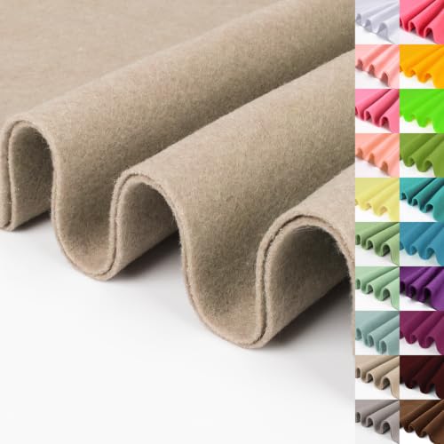 Image of Light Camel Large Felt Fabric 36 inch X 36 inch1.4 mm 1 Square Yard | Soft Felt Fabric Sheet for Crafts, Camel Color Series Soft Nonwoven Fabric, Fit for Decoration, Sewing, DIY Crafts