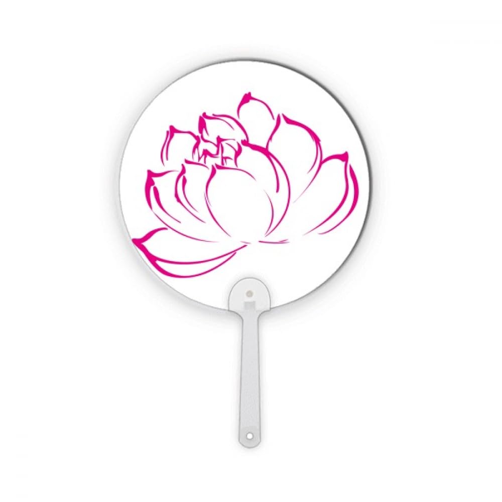 Éventail motif fleur de lotus en plastique pour une ambiance zen unique