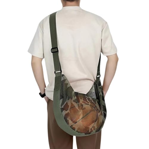 Bolsa de malla con bolsillo de cremallera resistente para playa y campus 6