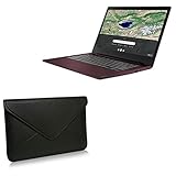BoxWave Case for Lenovo Chromebook S340 (14') (Case by BoxWave) - Elite Leather Messenger Pouch, Synthetic Leather Cover Case Envelope Design for Lenovo Chromebook S340 (14') - Jet Black