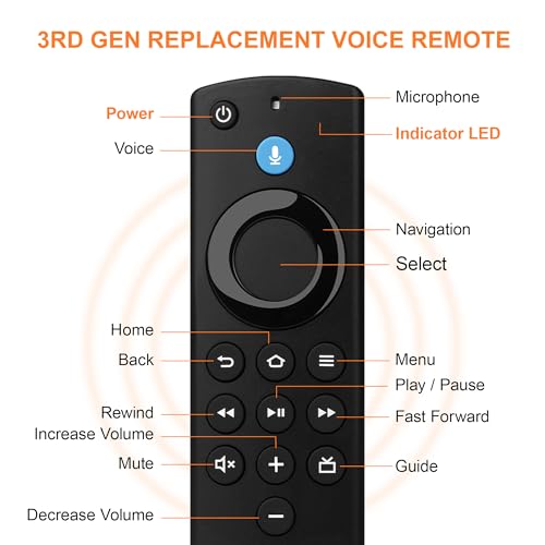 Image of Replacement Voice Firestick Remote Control Compatible with Fire Smart TV Stick 4K, for FireStick(Lite,4K Max,HD,2nd Gen,3rd Gen), for TV Cube /Smart TV 3rd Gen