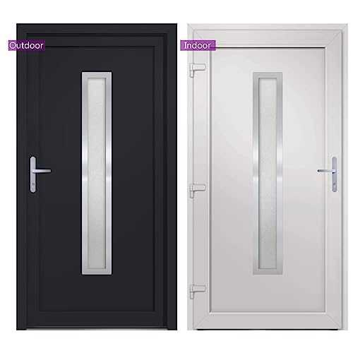 Vidaxl Porta Ingresso Antracite 108X200 Cm In Pvc, Porta, Porta Di Ingresso, Porta D'ingresso In Pvc, Porta Entrata, Porta In Pvc, Porte, Porte In Pvc - 5