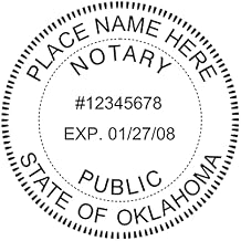 New IMPRUE Round Self-Inking Notary Seal Rubber Stamp - Oklahoma