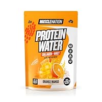 Muscle Nation - Orange Mango Protein Water, with a protein blend of Collagen and Whey Protein Isolate, plus Electrolytes, a Refreshing Way to Support Muscle Recovery and Hydration 25 Serves (750g)