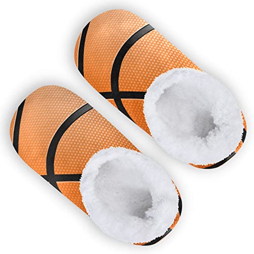Boccsty Orange Basketball Close Up Boys Girls House Slippers Red White Baseball Kids Toddler Home Shoes Winter Indoor Shoes S cover