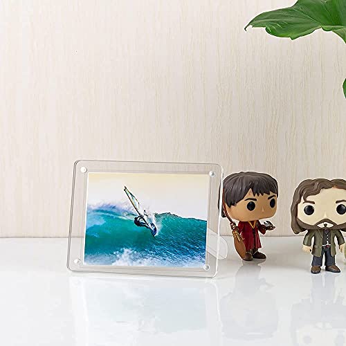 Ecoseao 4X6 Minimalist Picture Frame Acrylic Glass Photo Frame With Magnetic Desktop Display Horizontally Or Vertically #TOP4