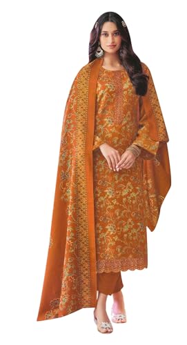 ladyline Formal Pashmina Salwar Kameez Foil Printed Embroidered Ethnic Indian Pakistani Dress