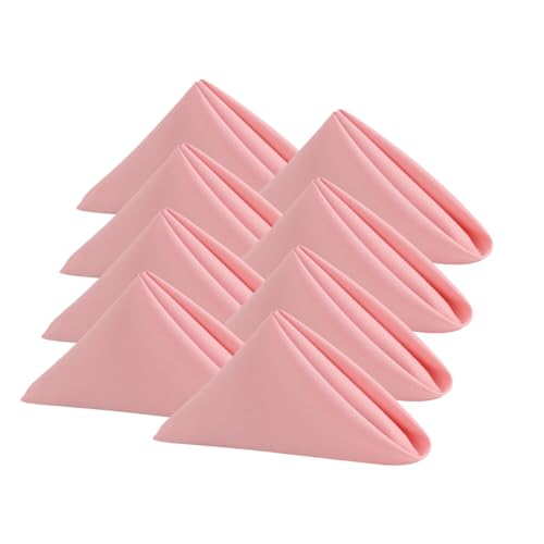 Blush Pink Cloth Napkins Set of 8,Size 18x18 inch,Washable Cloth Napkins,Made of 100% Microfibre.Table Decorations for Spring and Easter.Dinner Napkins for Restaurant, Family use, Parties. (Pink)