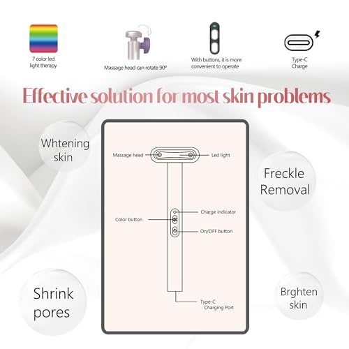 Red-Light-Therapy-for-Face, 7 in 1 LED Light Therapy Eye Equipment for Skin Care at Home Red Light Therapy Face Massager Skin Rejuvenation Light