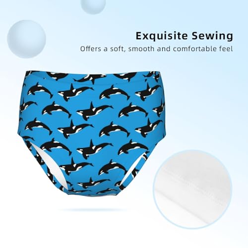 Blue Killer Whale Orca Girls' Underwear Soft Cotton Little Girls Panties Comfort Briefs3