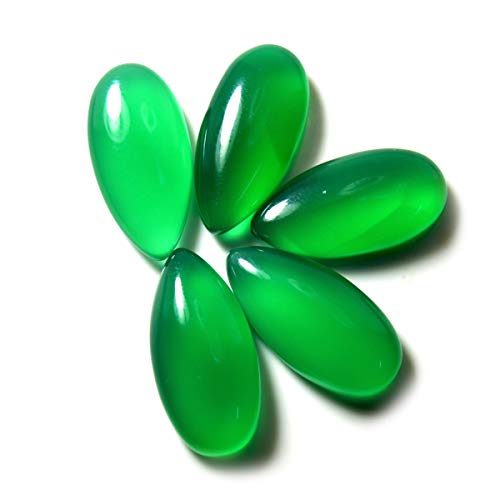 Cabochons en onyx vert véritable 20x10mm pour apaiser le stress et les chakras