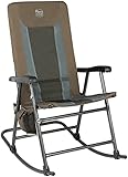 Timber Ridge Smooth Glide Lightweight Padded Folding Rocking Chair for Outdoor and Support up to 300lbs, Earth