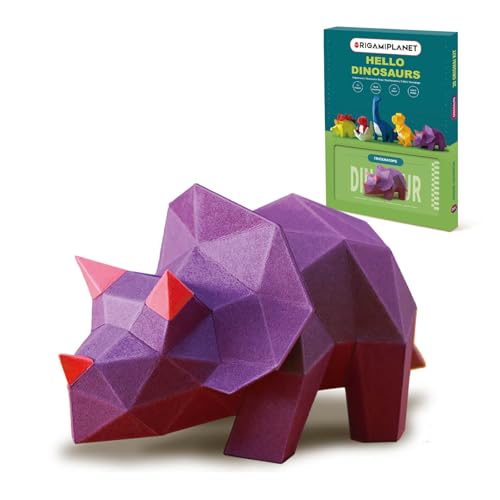 ORIGAMIPLANET ���̋����܂莆�N���t�g�L�b�g�ATriceratops�g���P���g�v�X ���킢��DIY�v���J�b�g3D�y�[�p�[�N���t�g�Ƃ̑����A�e�B�[������l�p�A�n���I�Ȏ��蓮���t�B�M���A������STEM�p�Y���܂莆�M�t�g�Z�b�g