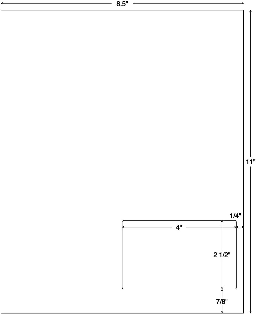 Tabbies Integrated Shipping Label with Tear Away Paper Receipt, Printable Sheet with Label, 4" W x 2-1/2"H with Perforation, 1,500 Sheets