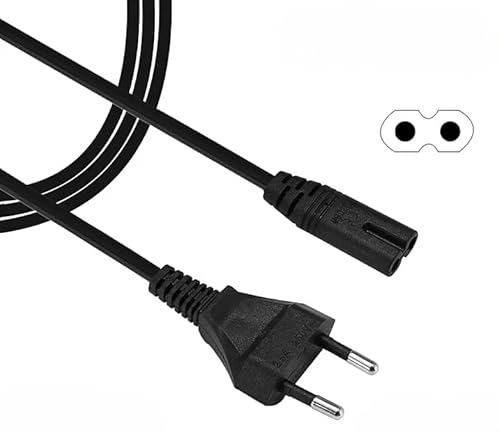 Panlouting Stromkabel EU Stecker auf C7 Schwarz 3M