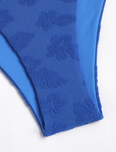 Image of ZAFUL Women's V Neck Tummy Control High Waisted Tankini Swimsuits | Adjustable Spaghetti Strap, Sexy Plunging Neck, Tummy Control Tank Top, Tie Side Cheeky Bikini Bottom, 2 Piece Bathing Suit