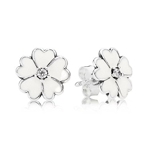 Preisvergleich Produktbild Bluebird Weiße Primel Ohrstecker Damen 925 Sterling Silber