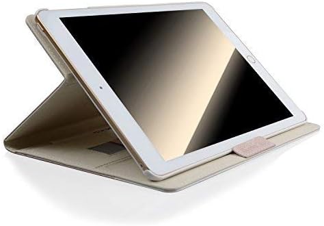 Thankscase Rotating Case Cover for iPad Pro 9.7 with Wallet Pocket with Hand Strap with Auto Sleep/Wake for iPad Pro 9.7 (Rose White)