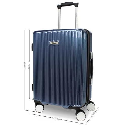 World Traveler Dejuno Monarch Lightweight Hardside Polycarbonate Expandable Spinner Luggage with TSA Lock, Iron Blue, 20-inch Carry-On3