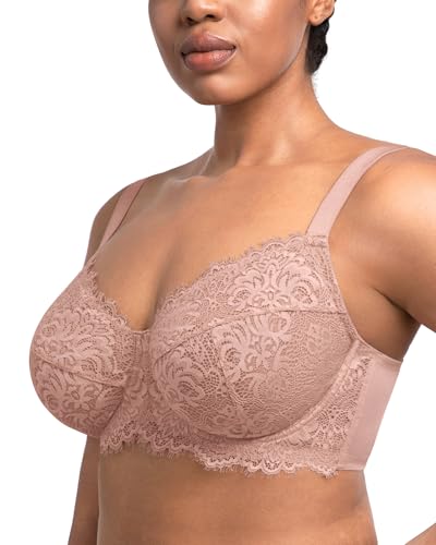 Image of HSIA Minimizer Bra for Women - Plus Size Full Coverage Lace Bra with Underwire, Non Padded